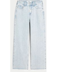 Hollister - High-rise Light Wash Baggy Jeans - Lyst