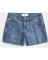 Hollister - Low-rise Bow Pattern Baggy Denim Shorts - Lyst