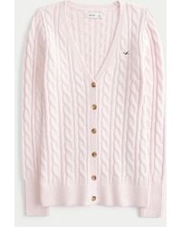 Hollister - Cable-knit Icon V-neck Cardigan - Lyst
