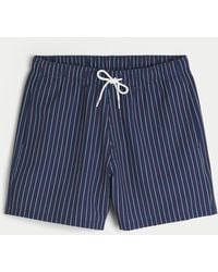 Hollister - Mid-thigh Seersucker Swim Trunks - Lyst