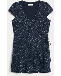 Hollister - Short-sleeve Wrap Mini Dress - Lyst