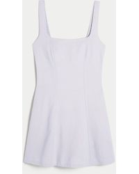 Hollister - Strukturiertes Minikleid aus Leinenmischung - Lyst