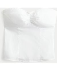 Hollister - Strapless Picot Lace Trim Top - Lyst