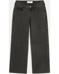 Hollister - Ultra Low-rise Washed Black Baggy Jeans - Lyst