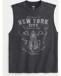 Hollister - Relaxed Motorcycle Graphic Cutoff Tank - Lyst