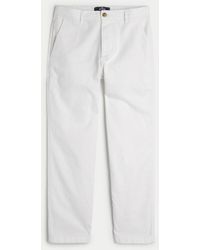 Hollister - Linen Blend Slim Straight Pants - Lyst