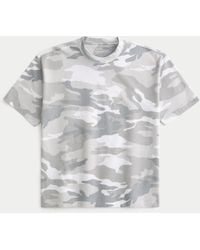 Hollister - Boxy Heavyweight Cotton Camo Crew T-shirt - Lyst