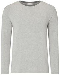 Homebody Contrast Long Sleeve Pyjama T-shirt - Grey