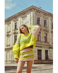 Hope Macaulay Xanthe Chunky Knit Mini Skirt - Yellow