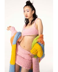 Hope Macaulay Pink Folded Colossal Knit Skirt