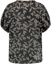 Taifun - Blusenshirt aus leichtem baumwoll-voile 60cm kurzarm rundhals baumwolle - Lyst
