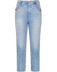 Taifun - 7/8 jeans mit strasssteinen mom fit baumwolle - Lyst