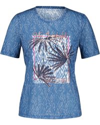 Gerry Weber - Gemustertes t-shirt mit frontprint 64cm kurzarm rundhals - Lyst
