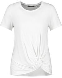 Taifun - T-shirt mit raff-detail 60cm kurzarm rundhals viskose - Lyst