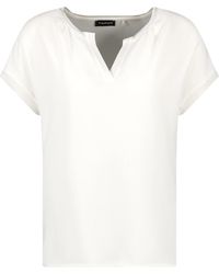 Taifun - Legeres shirt mit offenem rundhalsausschnitt 62cm kurzarm viskose - Lyst