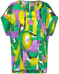 Samoon - Blusenshirt mit farbenfrohem print 68cm kurzarm rundhals viskose - Lyst