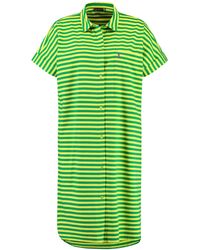 Samoon - Geringeltes shirtkleid aus baumwoll-jersey kurzarm hemdkragen baumwolle - Lyst