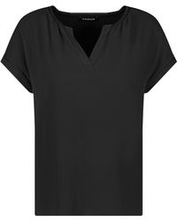 Taifun - Legeres shirt mit offenem rundhalsausschnitt 62cm kurzarm viskose - Lyst