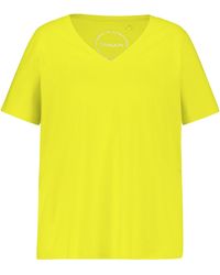 Samoon - V-shirt aus bio-baumwolle 66cm kurzarm v-ausschnitt - Lyst