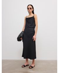 House of Dagmar - Draped Midi Linen Skirt - Lyst