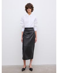 House of Dagmar - Leather Midi Skirt - Lyst