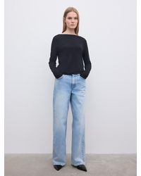 House of Dagmar - Ls Square Neck Top - Lyst