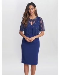 Gina Bacconi - Theresa Beaded Bolero Jacket Shift Dress - Lyst