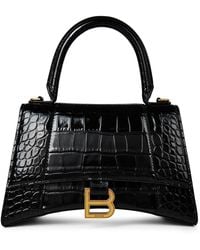 Balenciaga - Hourglass Small Crocodile Handbag - Lyst