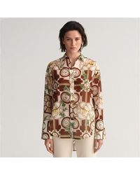 GANT - Relaxed American Luxe Printed Cotton Silk Shirt - Lyst