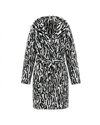 Biba - Print Fleece Hooded Fluffy Dressing Gown - Lyst