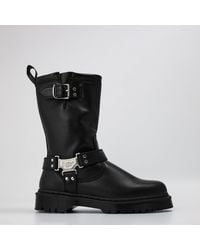 Dr. Martens - Anistone Tall Leather Biker Boots - Lyst