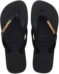 Havaianas - Logo Metallic Flip Flops - Lyst