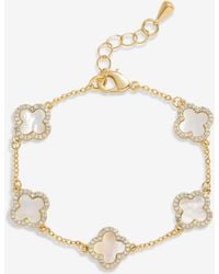 Jon Richard - Plated Mother Of Pearl Clover Bracelet - Lyst