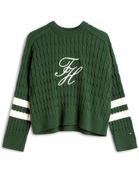Tommy Hilfiger - Textured Graphic Cropped Sweatshirt - Lyst