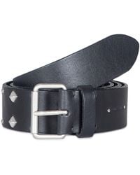 AllSaints - Accessories Allsaints Leather Pin Buckle Belt With Rivets - Lyst