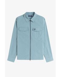 Fred Perry - Long Sleeve Zip Overshirt - Lyst