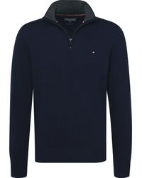 tommy hilfiger lambswool zip mock sweater