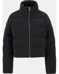 Barbour - Hudson Faux Velvet Long Sleeve Short Puffer Jacket - Lyst