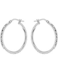Be You - Sterling Diamond Cut Oval Hoops - Lyst