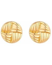 Jon Richard - Plated Ridged Statement Stud Earrings - Lyst