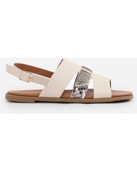 Where's That From - Wide Fit Pu Uma Flat Sandals - Lyst