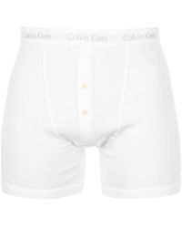 Calvin Klein - Button Fly - Long Leg Boxers For - S Boxer Shorts - Boxer Shorts - Pack Of 1 - White - Lyst