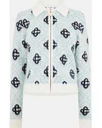 CASABLANCA - Mono Zip Front Cardigan - Lyst