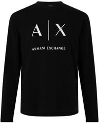 ARMANI EXCHANGE - Chest Logo Cotton Slim-Fit Long-Sleeve T-Shirt - Lyst