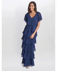 Gina Bacconi - Catherine Tiered Maxi Dress - Lyst