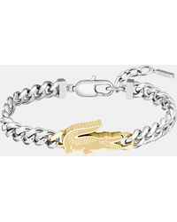 Lacoste - Arthor Crocodile Curb Chain Bracelet - Lyst
