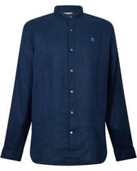 Timberland - Linen Korean Collar Long Sleeve Oxford Shirt - Lyst