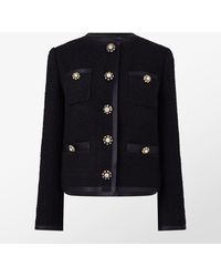 Dolce & Gabbana - Buttoned Boucle Wool Long Sleeve Overcoat - Lyst