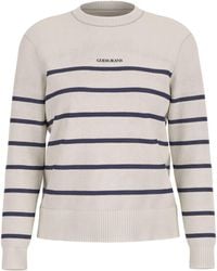 Guess - Stripe Knitted Crew Neck Jumper - Lyst