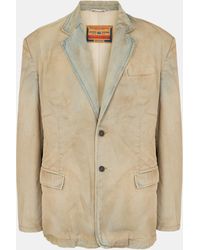 DIESEL - Structured Button-Front Denim Jacket - Lyst